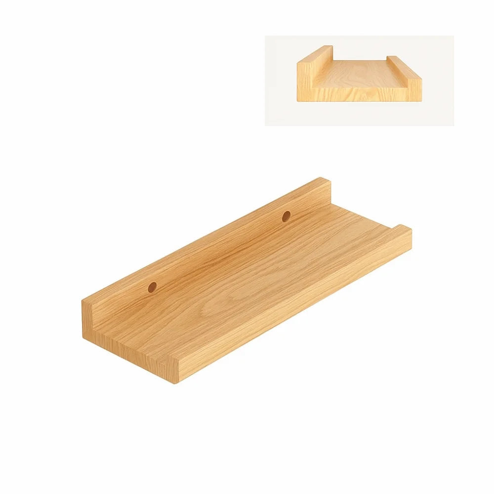 Space Saving Wooden Floating Shelf Minimalist Style Decorative Display Stand Rustic Bookshelf Organizer Living Room Home Decor Supply | Online Retail | ShoreShopper.com