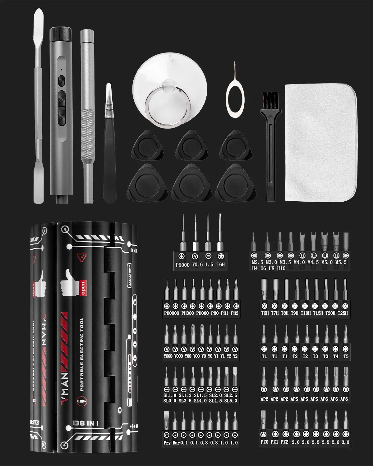 138 In 1 Electric Professional Screwdriver Set Cordless Multifunctional iPhone & Glasses Repair Tool Magnetic Bit Household Kit Home Decor Supply | Online Retail | ShoreShopper.com