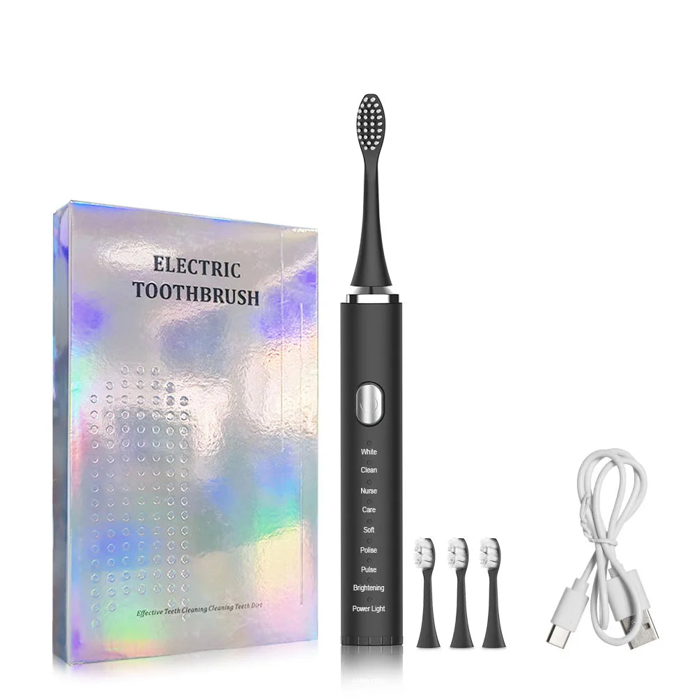 Electric Toothbrush Sonic Electric Toothbrush For Teeth Brushes Vibration Dental Tooth Cleaner USB Rechargeable Tooth Brush Case - ShoreCo.Shop