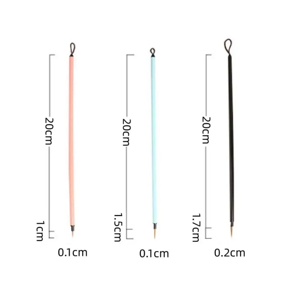 3pcs Art Supplies Pointed Tip Detail Paint Brush Soft Hair Slim Hook Line Brush Steels Handle Drawing Brush Oil Drawing Home Decor Supply | Online Retail | ShoreShopper.com