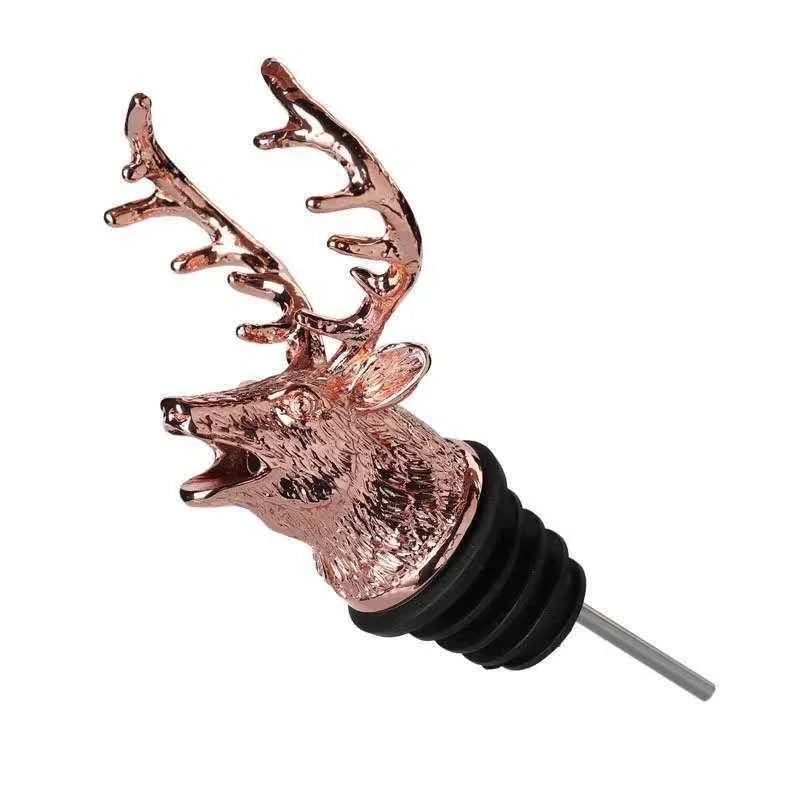 Zinc Alloy Steel Deer Stag Head Wine Pourer Unique Rhinoceros Lion Wine Bottle Stoppers Wine Aerators Bar Tools - ShoreCo.Shop