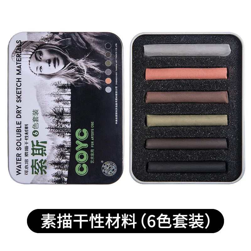 4 Pcs/box Sketch Charcoal Water-soluble Sketching Dry Materials Charcoal Brushes Charcoal Strips Art Painting Supplies Home Decor Supply | Online Retail | ShoreShopper.com