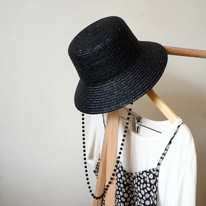 head-wear summer hat pearl straw hat lady hat Straw Bucket Hat Blonde coffee beach hat harder straw hat Your Coastal Marketplace | Shoreshopper.com