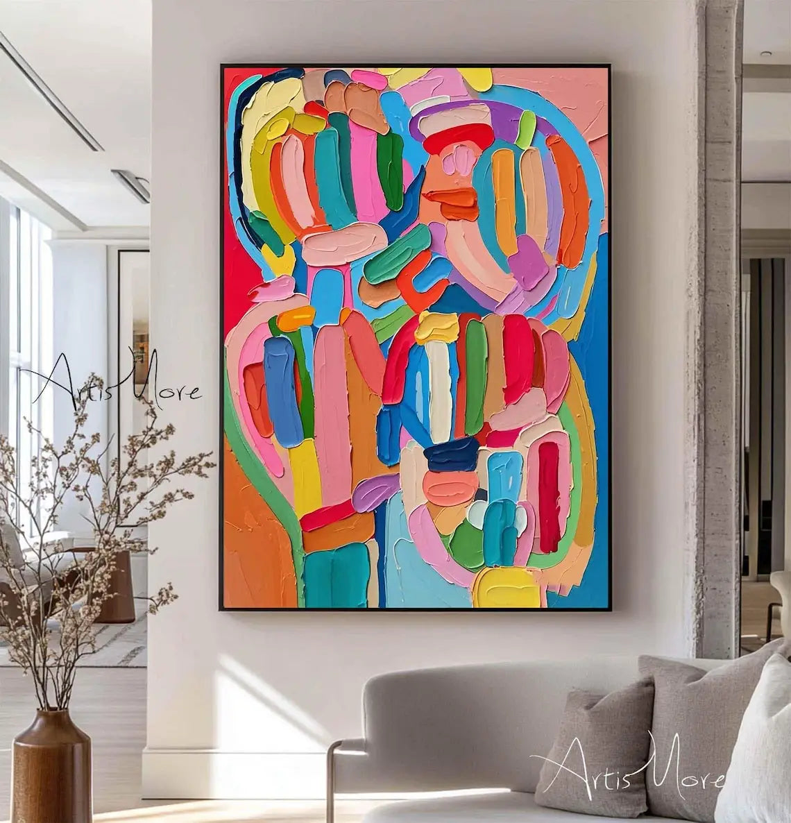 Texture Handmade Painting on Canvas Abstract Colorful Modern Minimalism Wall Art Decor Large Home Decor Supply | Online Retail | ShoreShopper.com