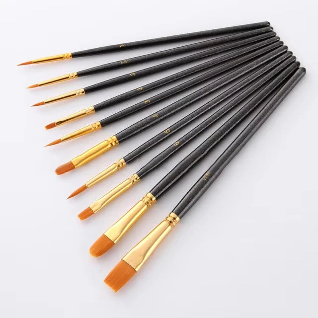 BOMEIJIA 10Pcs/Set Nylon Hair Paint Brush painting by numbers Tool brushes Watercolor Gouache Paint Brushes Drawing Art Supplies Home Decor Supply | Online Retail | ShoreShopper.com