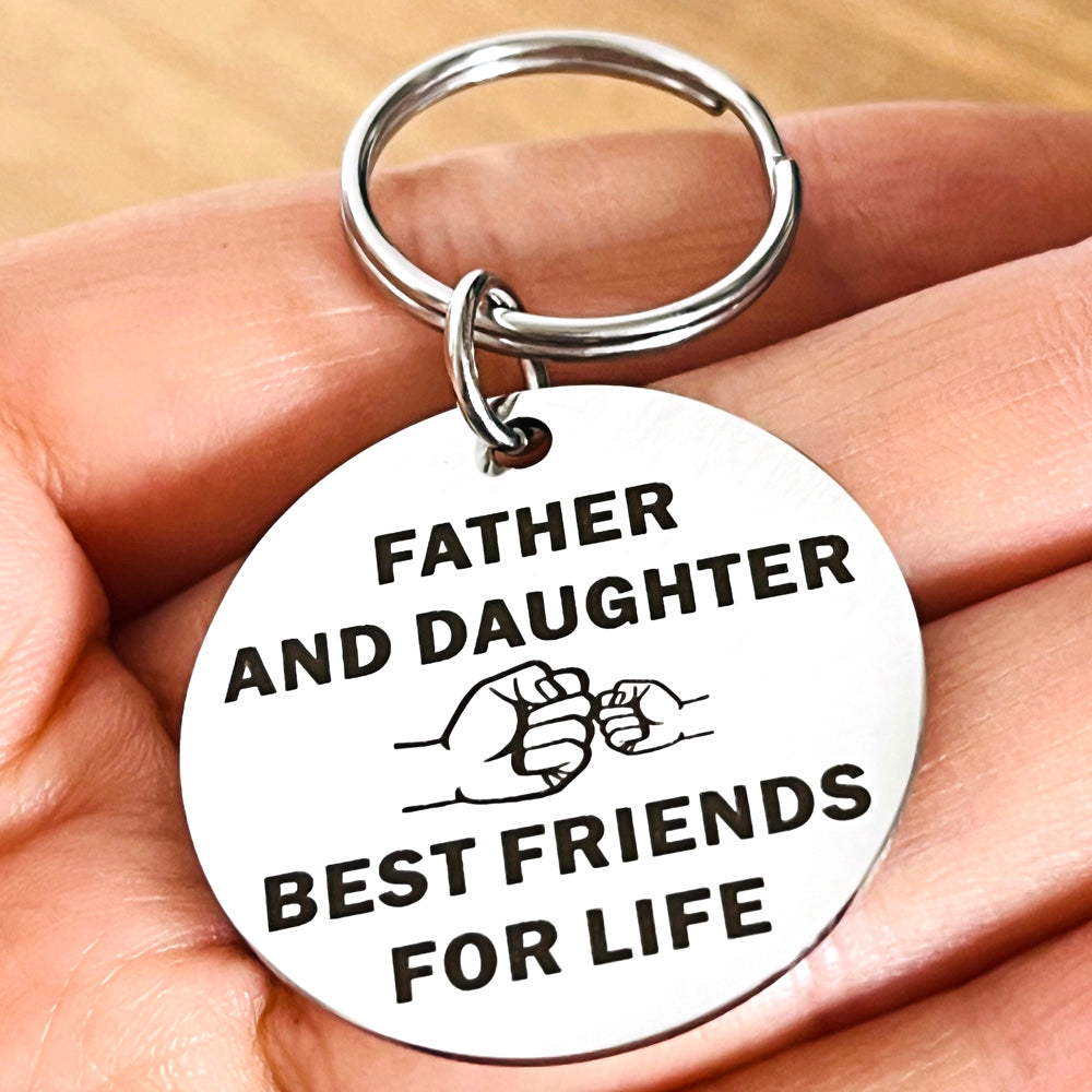 Father and Daughter Father's Day Keychain Daughter Necklace Set Gift for Dad Daughter Daughter Keyring Necklace Gift for Dad Your Coastal Marketplace | Shoreshopper.com