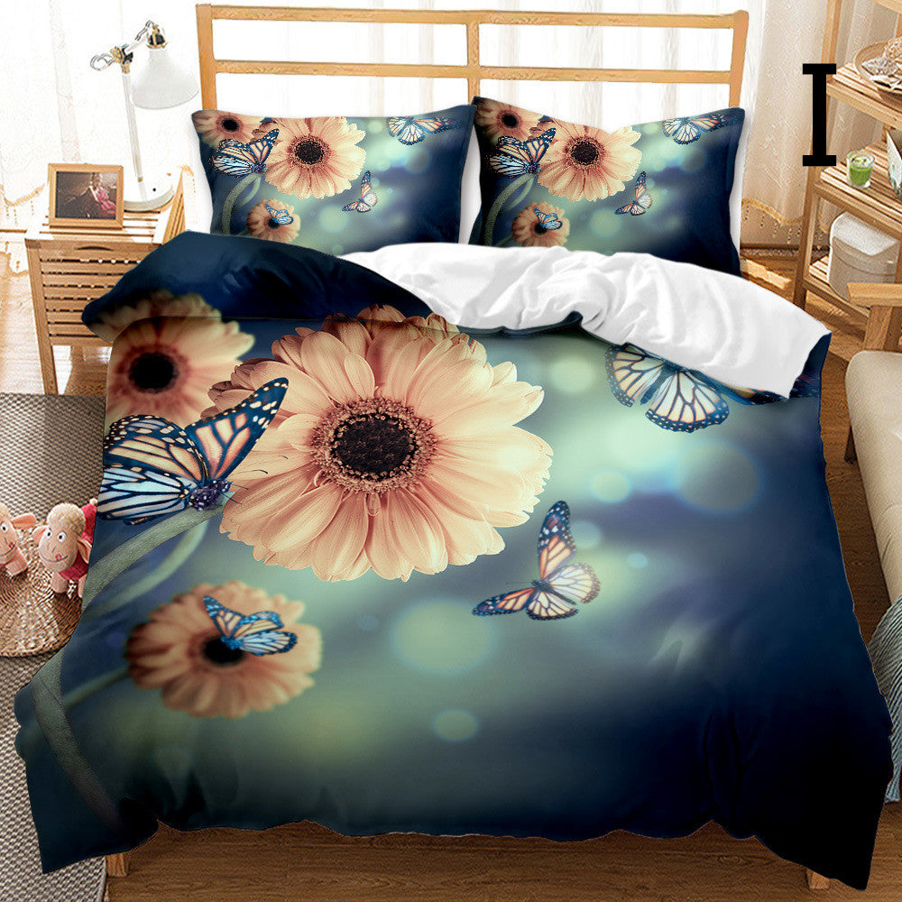 Butterfly Series Three-piece Bedding Quilt Cover Set Home Decor Supply | Online Retail | ShoreShopper.com