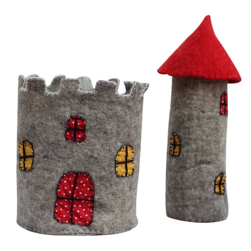 Large Felt Castle with Red Roof - Global Groove Home Decor Supply | Online Retail | ShoreShopper.com