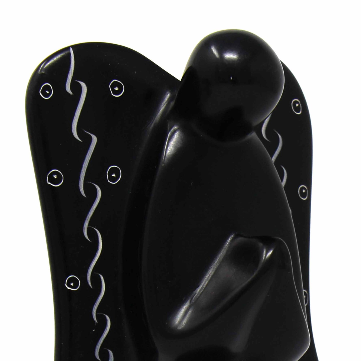 Soapstone Angel Sculpture - Black Finish with Etch Design Home Decor Supply | Online Retail | ShoreShopper.com