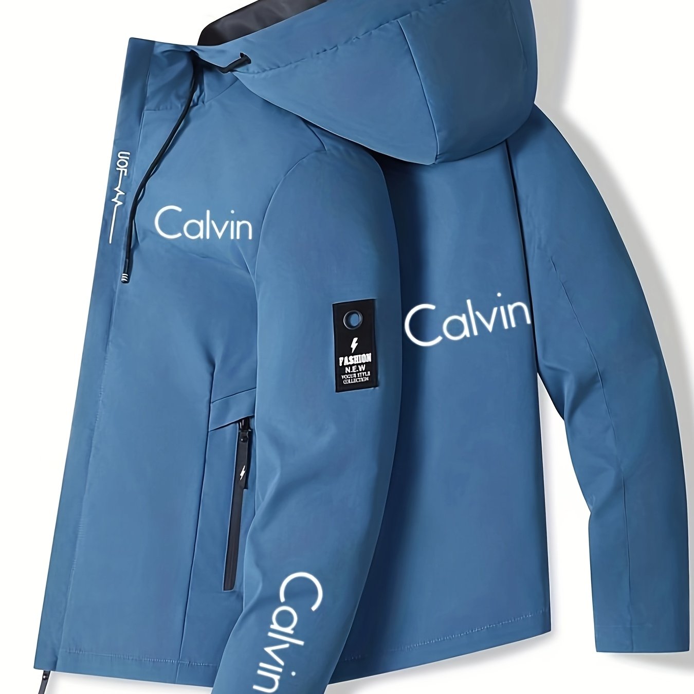 Calvin Men'S Durable Casual Hooded Motorcycle Jacket | Regular Fit, Crew Neck, Zippered Pockets, Adjustable Drawstring Hood, Machine Washable, Random Print Design, Zippered Storage, Perfect for Spring/Fall Outdoor Riding & Ca Home Decor Supply | Online Retail | ShoreShopper.com