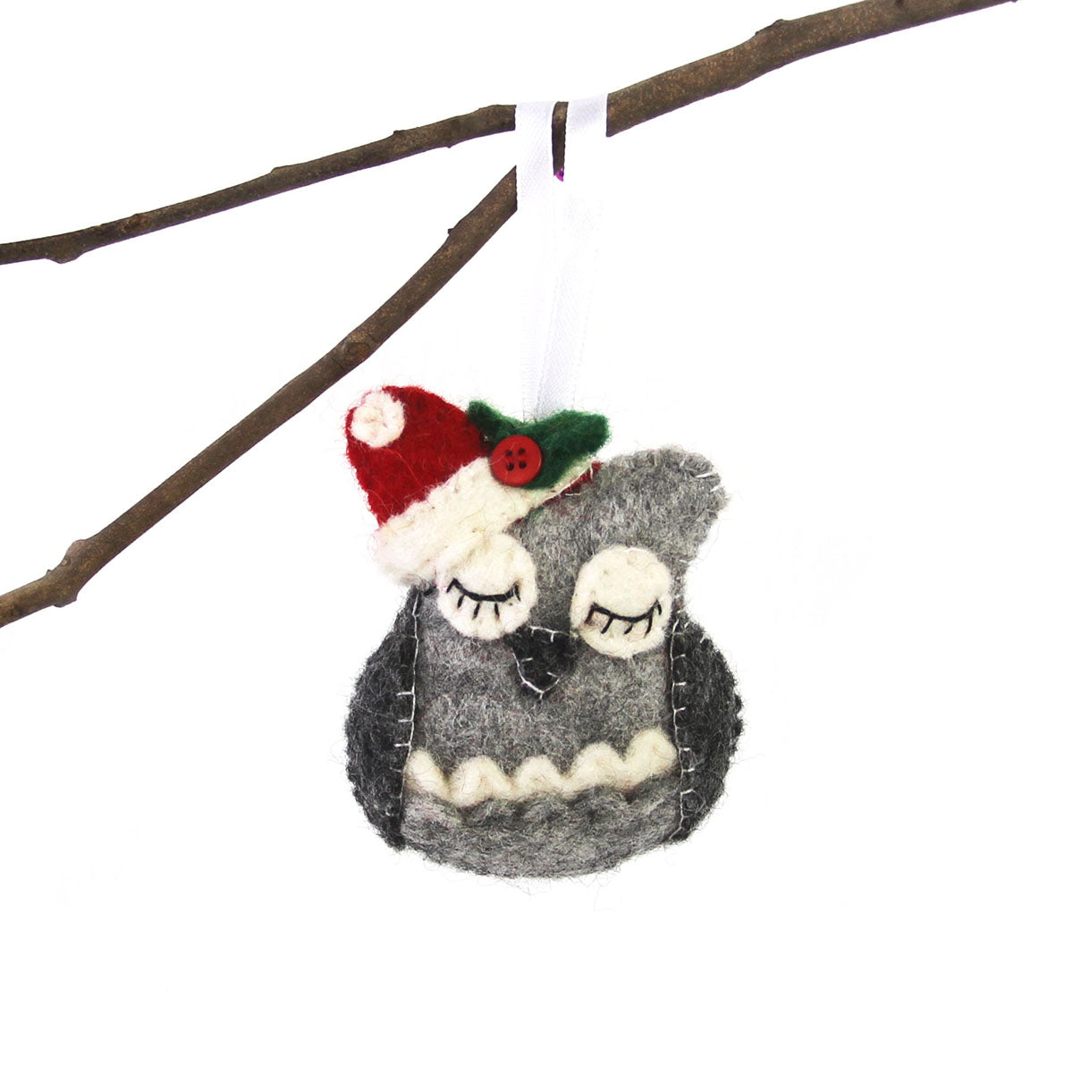 Hand Felted Christmas Ornament: Owl - Global Groove (H) Home Decor Supply | Online Retail | ShoreShopper.com