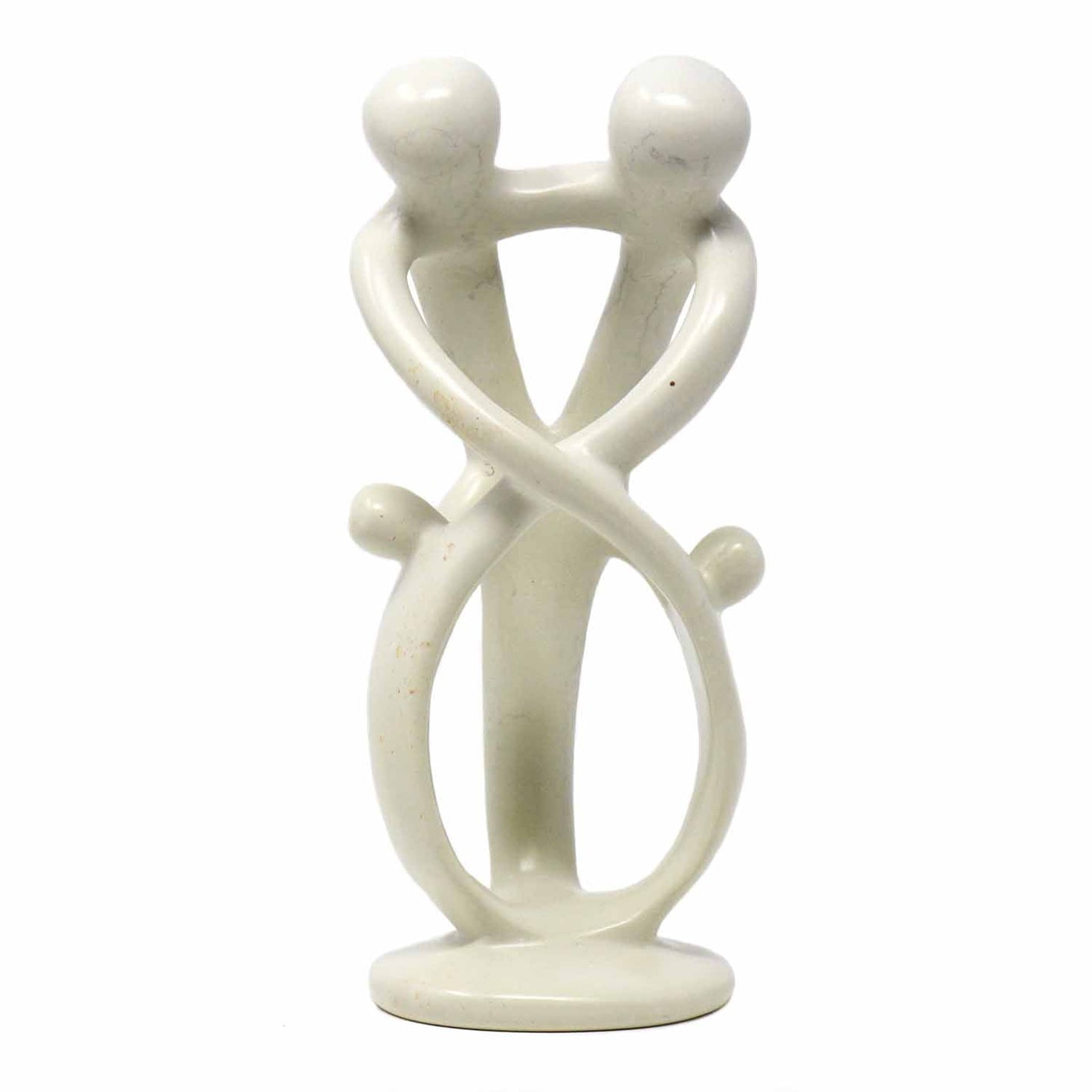 Natural 10-inch Tall Soapstone Family Sculpture - 2 Parents 2 Children - Smolart Home Decor Supply | Online Retail | ShoreShopper.com