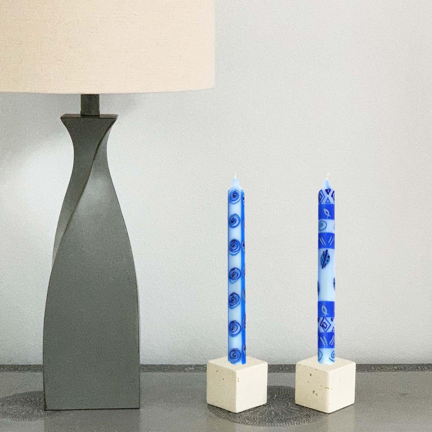 Tall Hand Painted Candles - Pair -Feruzi Design - Nobunto Home Decor Supply | Online Retail | ShoreShopper.com