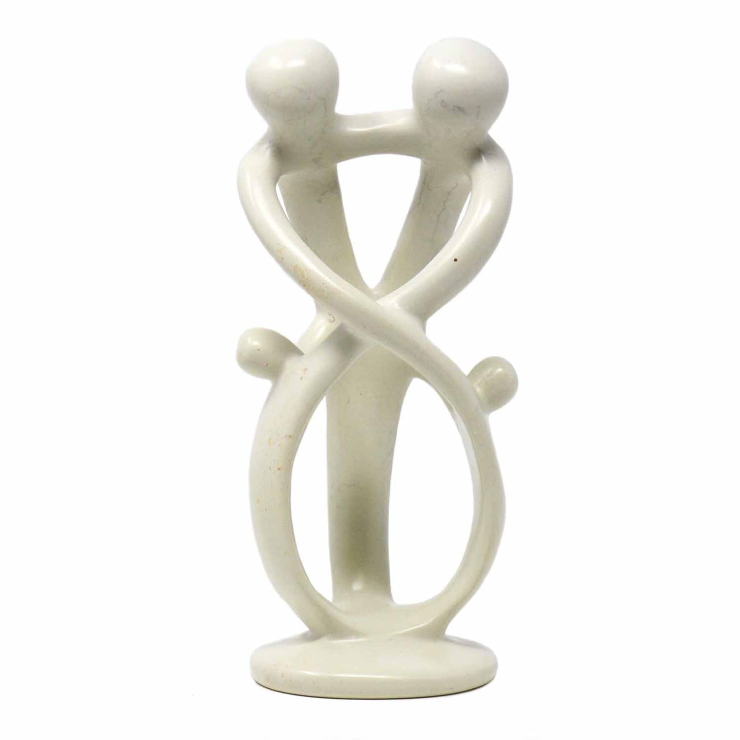 Natural 8-inch Tall Soapstone Family Sculpture - 2 Parents 2 Children - Smolart Home Decor Supply | Online Retail | ShoreShopper.com