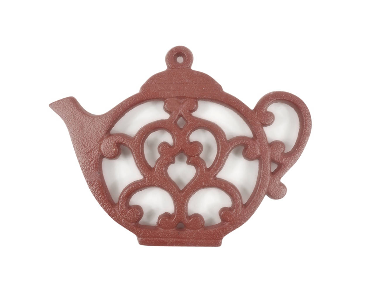Rustic Red Cast Iron Round Teapot Trivet 8"" Home Decor Supply | Online Retail | ShoreShopper.com
