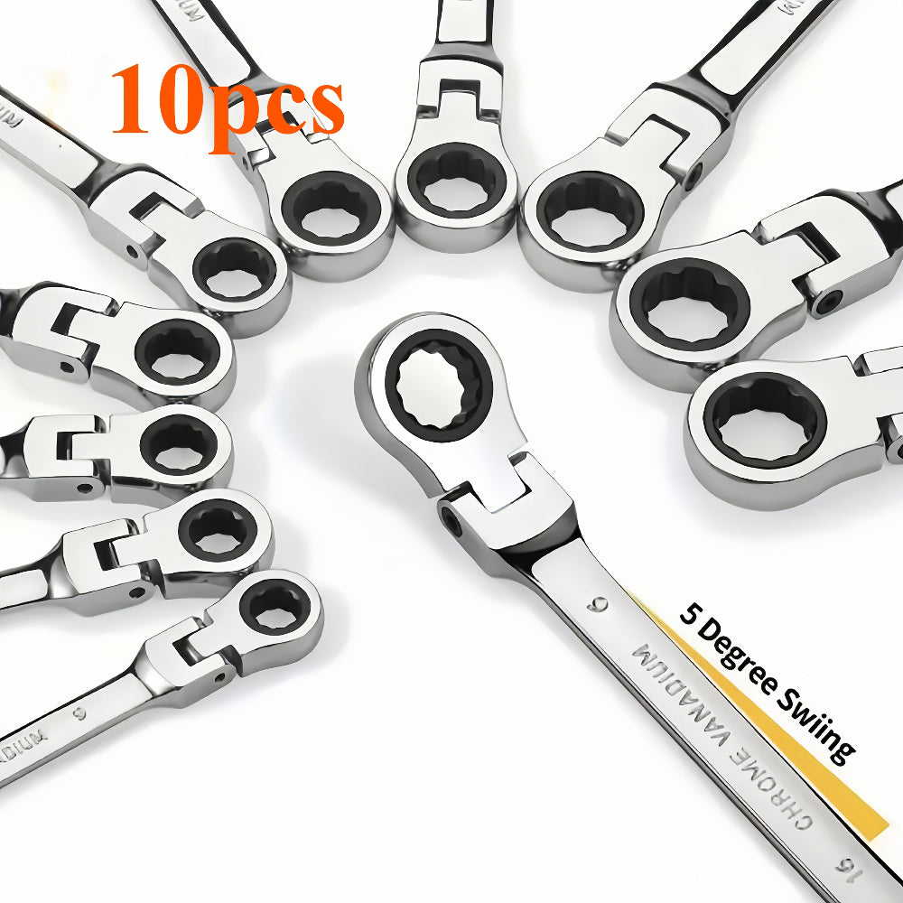 2/10pcs Heavy-duty Industrial 72-tooth Socket Wrenches, Fixed Head and Ratchet Mechanical Tools, 2-in-1 Open and Box Wrenches, Cr-V Structure, Auto Repair, DIY, Professional Tool Kit (compatible with 6&8mm) - ShoreCo.Shop