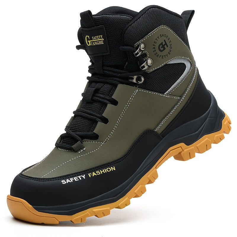 Men's Heavy-Duty High-Quality Work Boots with Steel Toe - All-Terrain Traction Rubber Sole, Cushioned Insole and Arch Support - Four-Season Construction, Industrial, Farm and Outdoor Boots - Ideal for Construction, Warehousin Home Decor Supply | Online Retail | ShoreShopper.com