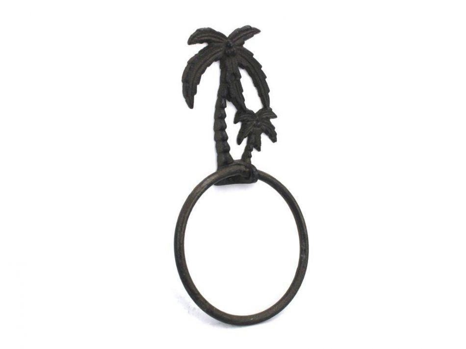 Cast Iron Palm Tree Towel Holder 9"" Home Decor Supply | Online Retail | ShoreShopper.com