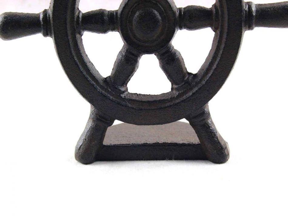 Cast Iron Ship Wheel Door Stopper 9"" Home Decor Supply | Online Retail | ShoreShopper.com