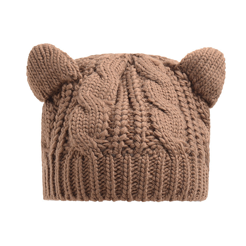 Hand Made 3D Cute Knitted Cat Ear Beanie For Winter - ShoreCo.Shop