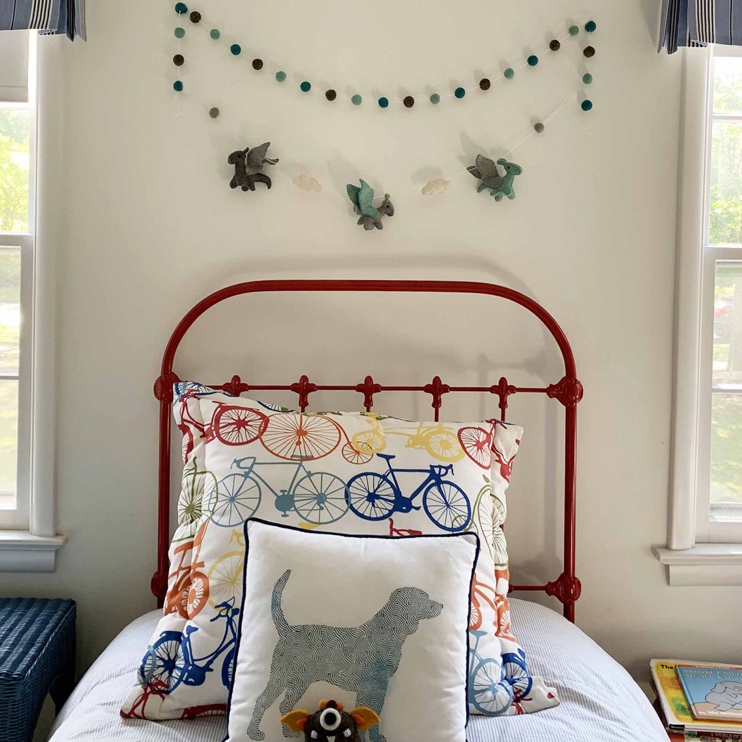 Felt Dragon Garland - Blue Colors - Global Groove Home Decor Supply | Online Retail | ShoreShopper.com