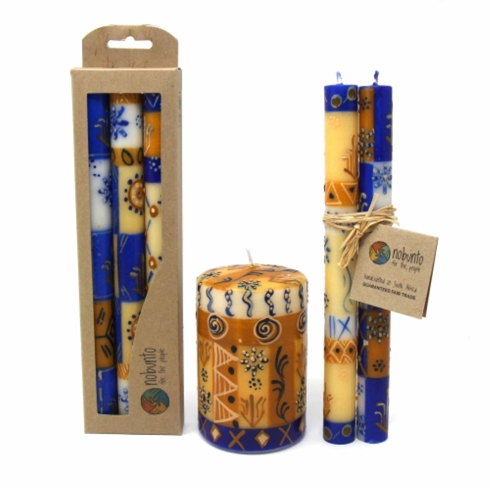 Tall Hand Painted Candles - Three in Box - Durra Design - Nobunto Home Decor Supply | Online Retail | ShoreShopper.com