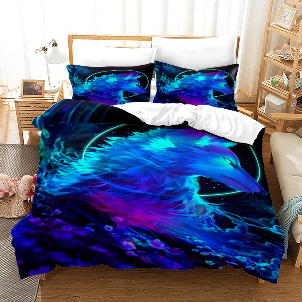 Bed Home Textile Wolf Digital Printed Three-piece Set Home Decor Supply | Online Retail | ShoreShopper.com