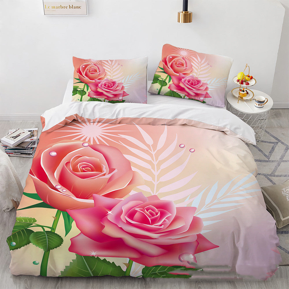 3D Digital Printing Three-piece Home Rose Series    Home Decor Supply | Online Retail | ShoreShopper.com