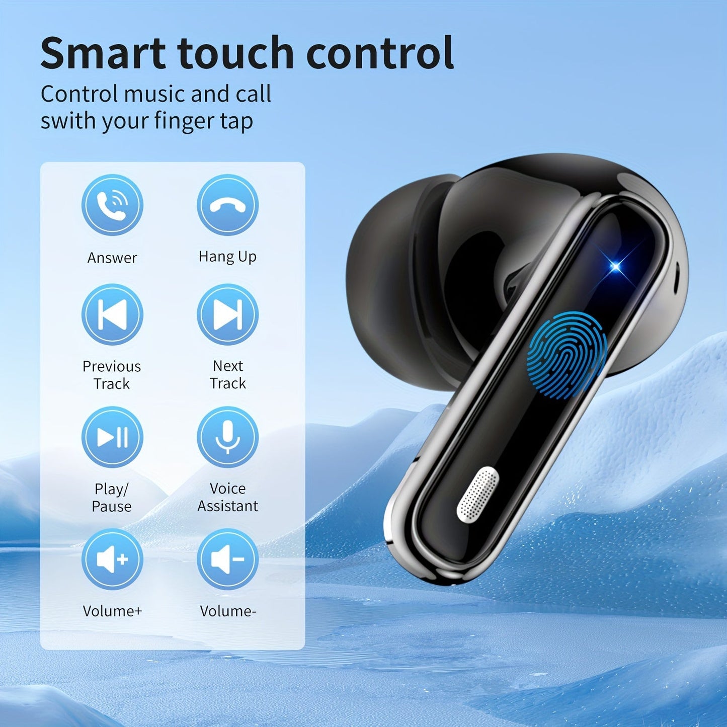 Bluetooth Earphones, Bluetooth Earbuds, In Ear Earphones, Wireless Earphones, with LED Power Display Charging Case, Bluetooth 5.4 Earphones, True Wireless Bluetooth Earphones, Playback Time Of 40 Hours, Wireless Noise Cancell    Home Decor Supply | Online Retail | ShoreShopper.com