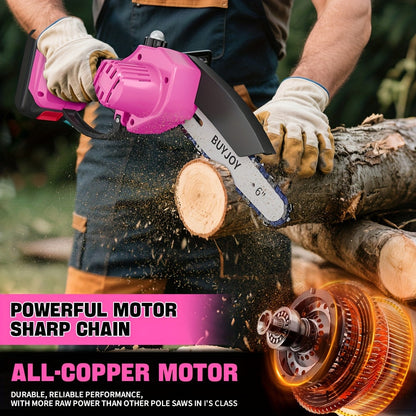 6-inch Cordless Lightweight Electric Landscaping Chainsaw w/ L-ion Battery, Chain And Fast Charger    Home Decor Supply | Online Retail | ShoreShopper.com