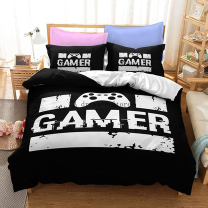 Digital 3D Game Controller Pattern Printed Bedding Three-Piece Set    Home Decor Supply | Online Retail | ShoreShopper.com