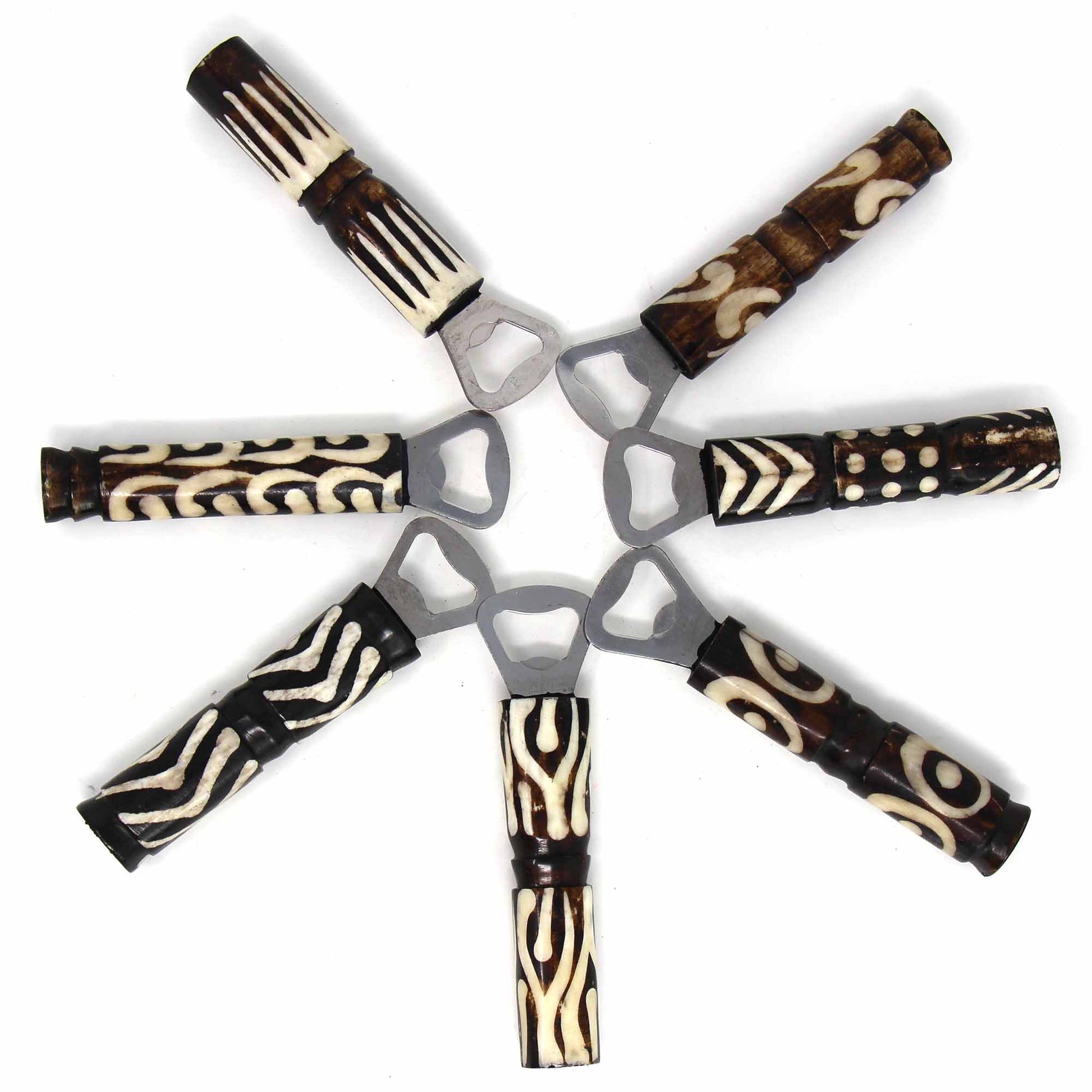 African Batik Bone Bottle Opener, Mixed Designs    Home Decor Supply | Online Retail | ShoreShopper.com