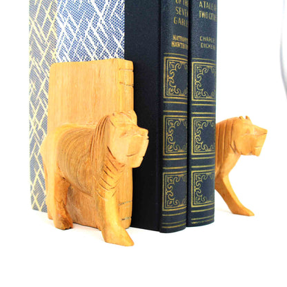 Carved Wood Lion Book Ends, Set of 2    Home Decor Supply | Online Retail | ShoreShopper.com