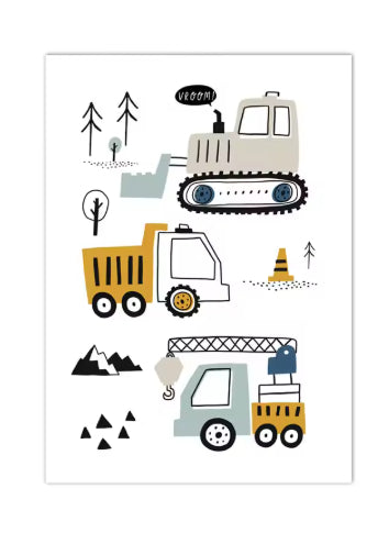 Excavator Canvas Art Poster Decoration Painting    Home Decor Supply | Online Retail | ShoreShopper.com