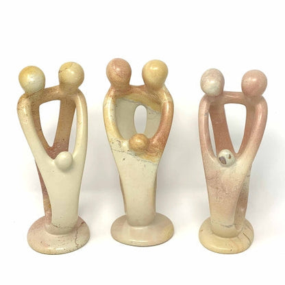 Natural 8-inch Tall Soapstone Family Sculpture - 2 Parents 1 Child - Smolart    Home Decor Supply | Online Retail | ShoreShopper.com