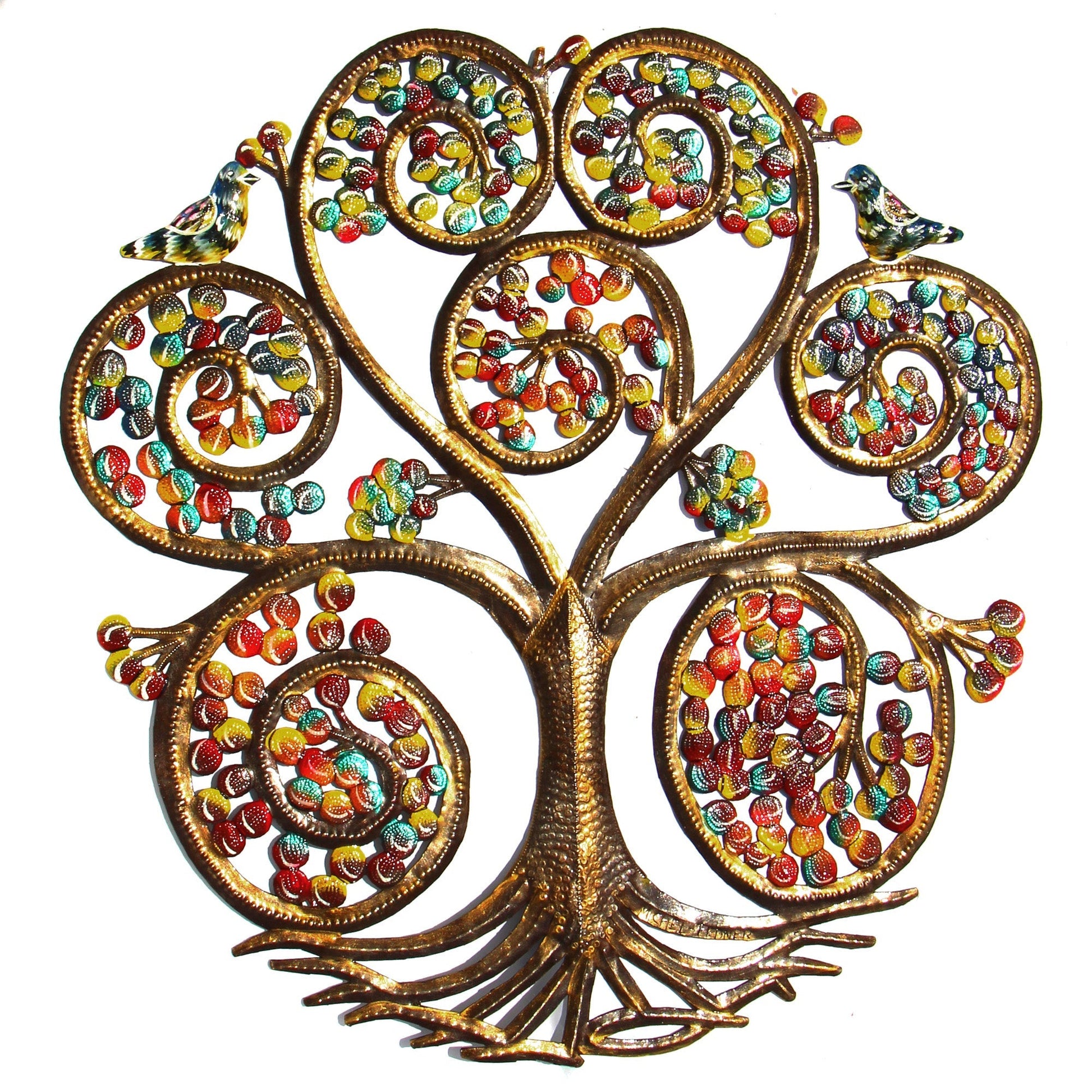 Autumn Spiral Tree of Life Haitian Steel Drum Wall Art    Home Decor Supply | Online Retail | ShoreShopper.com