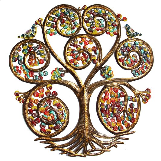 Autumn Spiral Tree of Life Haitian Steel Drum Wall Art    Home Decor Supply | Online Retail | ShoreShopper.com