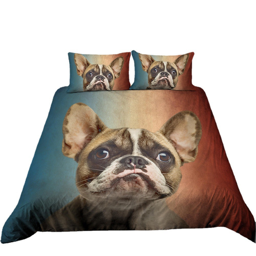 3D Digital Printing Three-piece Sanding Kit Pug Cartoon    Home Decor Supply | Online Retail | ShoreShopper.com