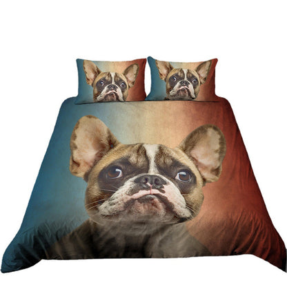 3D Digital Printing Three-piece Sanding Kit Pug Cartoon    Home Decor Supply | Online Retail | ShoreShopper.com
