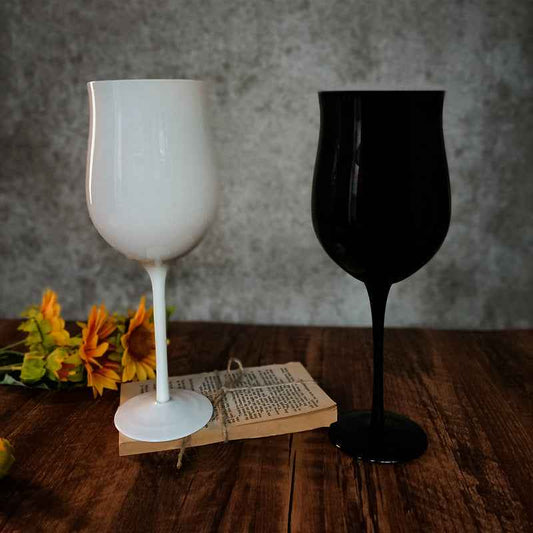 Vintage Glass Black Goblet Handmade High-end