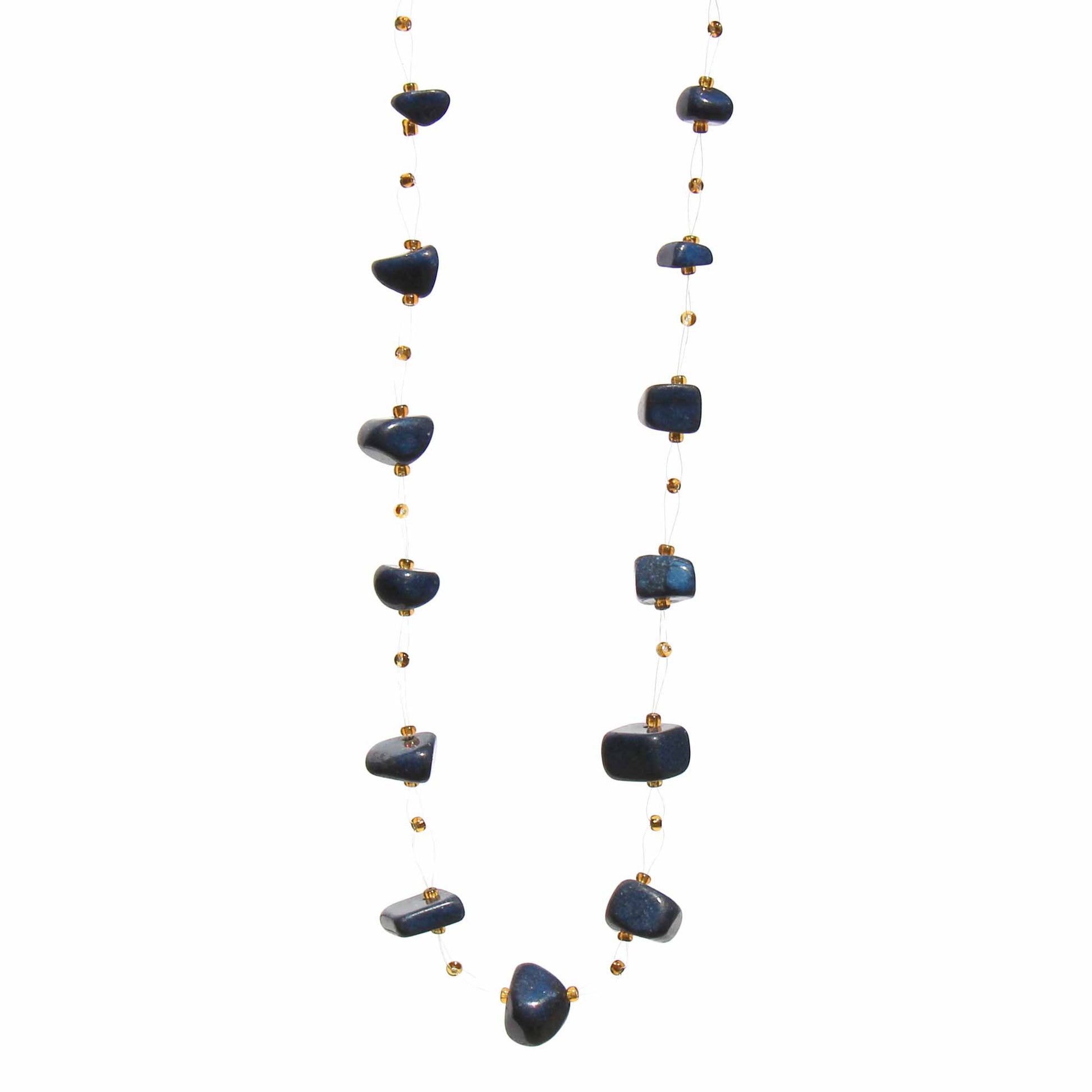Floating Stone & Maasai Bead Necklace, Navy    Home Decor Supply | Online Retail | ShoreShopper.com