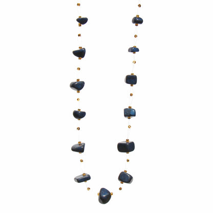 Floating Stone & Maasai Bead Necklace, Navy    Home Decor Supply | Online Retail | ShoreShopper.com