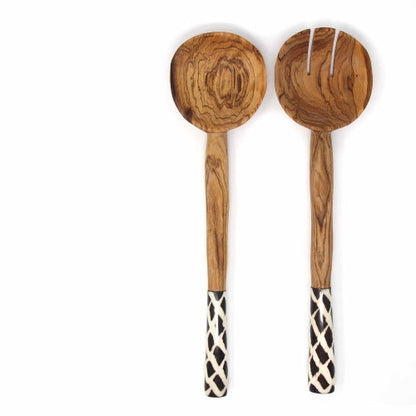 Olive Serving Set with Bone Handles 11 inch    Home Decor Supply | Online Retail | ShoreShopper.com