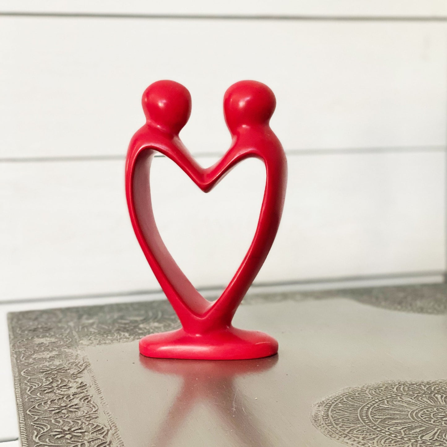 Handcrafted Soapstone Lover's Heart Sculpture in Red - Smolart    Home Decor Supply | Online Retail | ShoreShopper.com