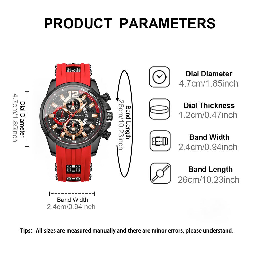 1pc Men'S Fashion Casual Quartz Watch, Silicone Strap, Date Display - Stylish Casual Wristwatch for Casual Attire, Casual Wristwatch | Sporty Watch Design | Quartz Movement, Thanksgiving, Christmas The Perfect Gift Reloj Para    Home Decor Supply | Online Retail | ShoreShopper.com