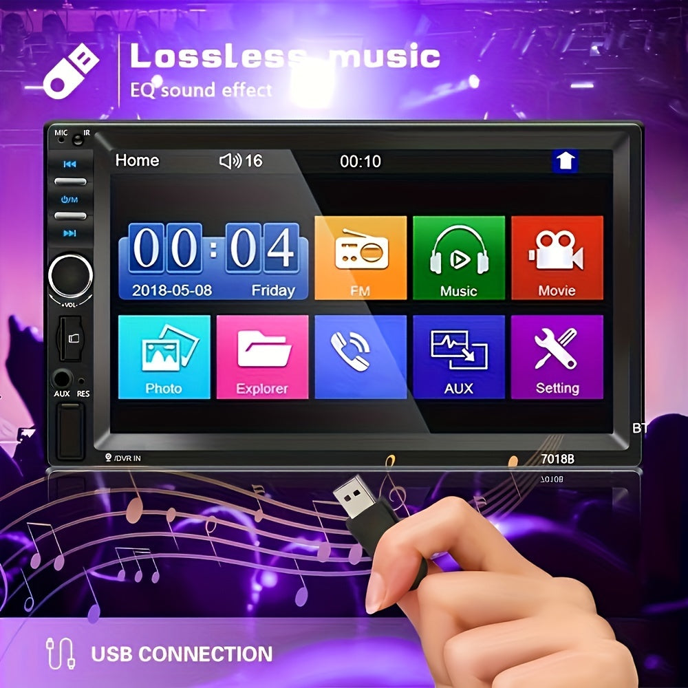 CAMECHO 1pc Double Din EQ Car Stereo Featuring a 7" LCD Display, Equipped with Wireless FM, MP5 Player, USB/SD/AUX Inputs, And Mirror Link Functionality, Ideal As Christmas And Black Friday Gifts, Without Battery    Home Decor Supply | Online Retail | ShoreShopper.com
