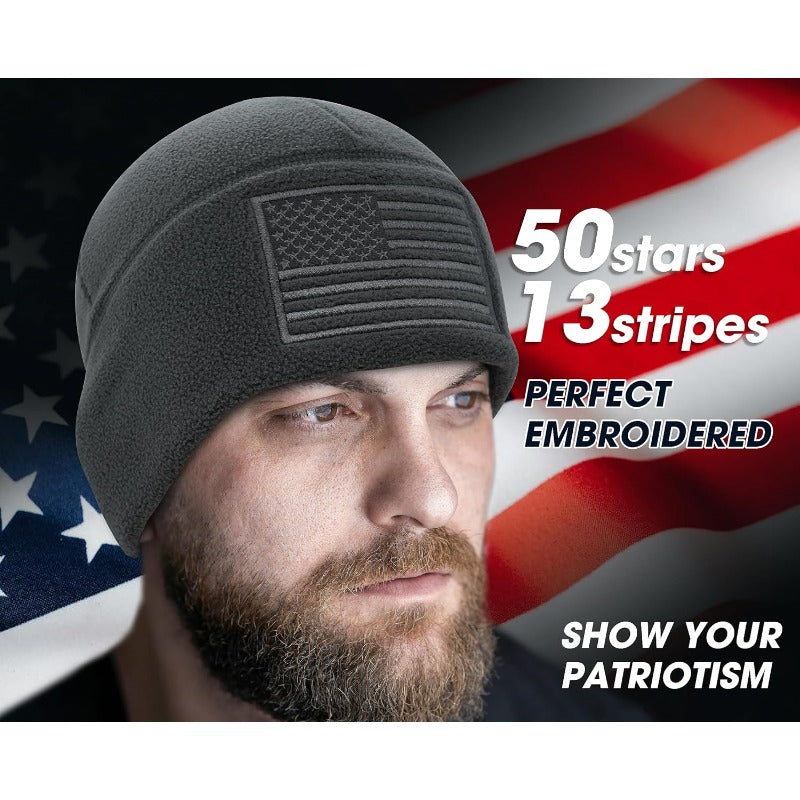Set of 2 Winter Beanie Hats Featuring a Cap And American Flag Design    Home Decor Supply | Online Retail | ShoreShopper.com