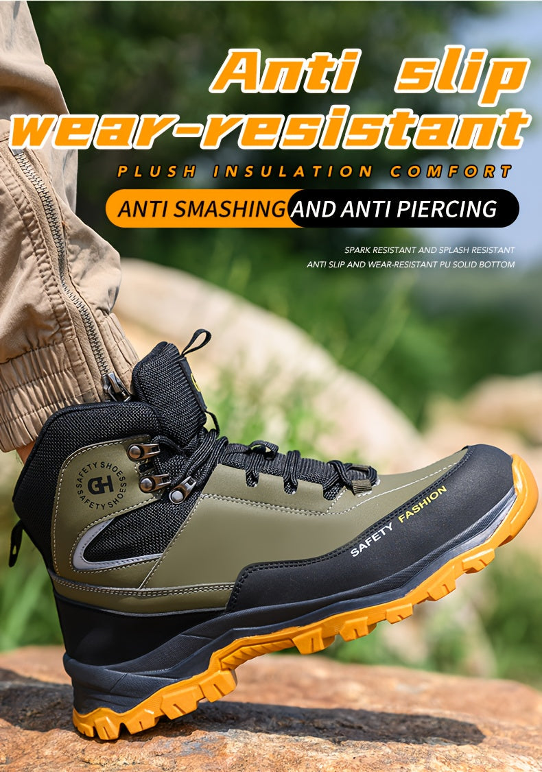 Men's Heavy-Duty High-Quality Work Boots with Steel Toe - All-Terrain Traction Rubber Sole, Cushioned Insole and Arch Support - Four-Season Construction, Industrial, Farm and Outdoor Boots - Ideal for Construction, Warehousin    Home Decor Supply | Online Retail | ShoreShopper.com