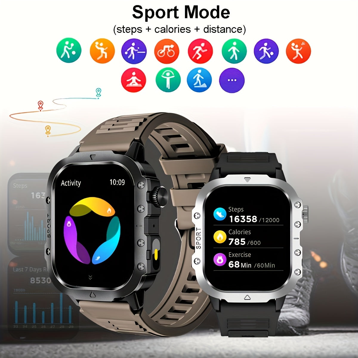 New Smart Watch with 2.01-inch Large Screen, LED Flashlight, Outdoor Sports Watch, Fitness Tracker Compatible with Android and iPhone, Halloween, Suitable for Men or Women, Versatile for Various Scenarios, Perfect Holiday Gif    Home Decor Supply | Online Retail | ShoreShopper.com