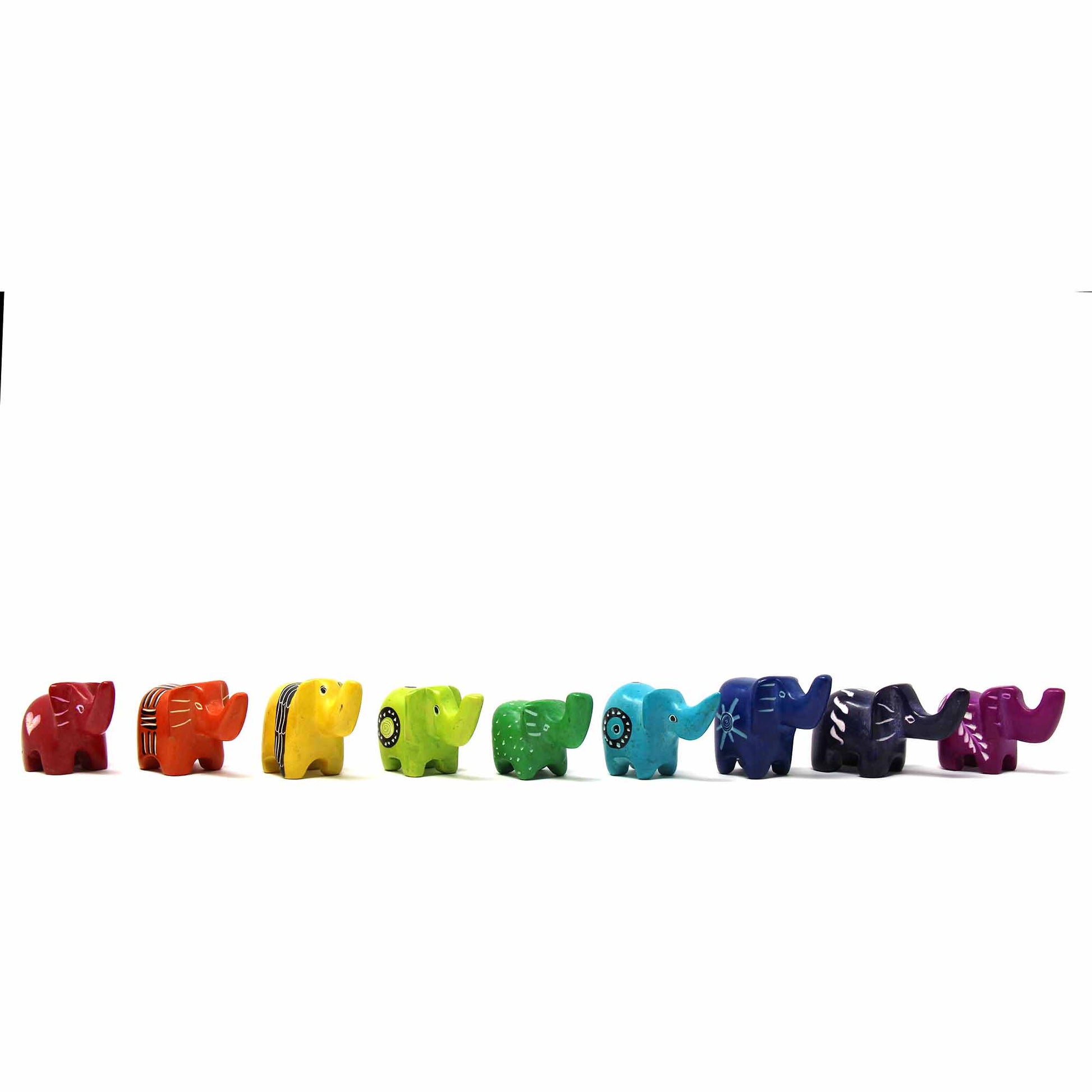Soapstone Tiny Elephants - Assorted Pack of 5 Colors    Home Decor Supply | Online Retail | ShoreShopper.com